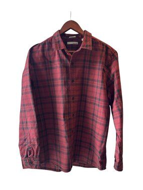 Hawker Rye 100% Cotton Red Plaid Button Down - Size L
